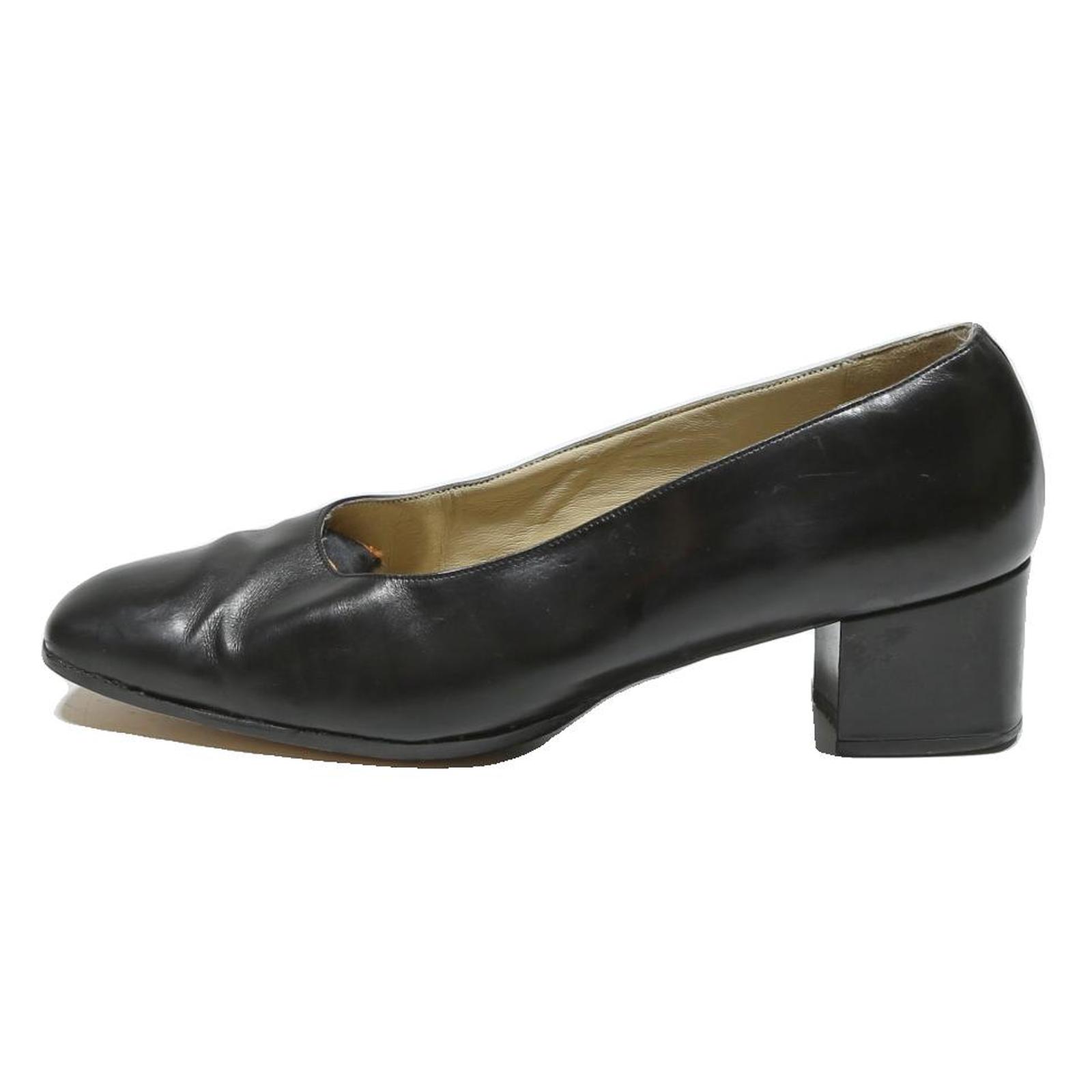 Bally Classic Womens Black Block Pombs del tacón UK 6 Elegantes zapatos formales - Imagen 2 de 6