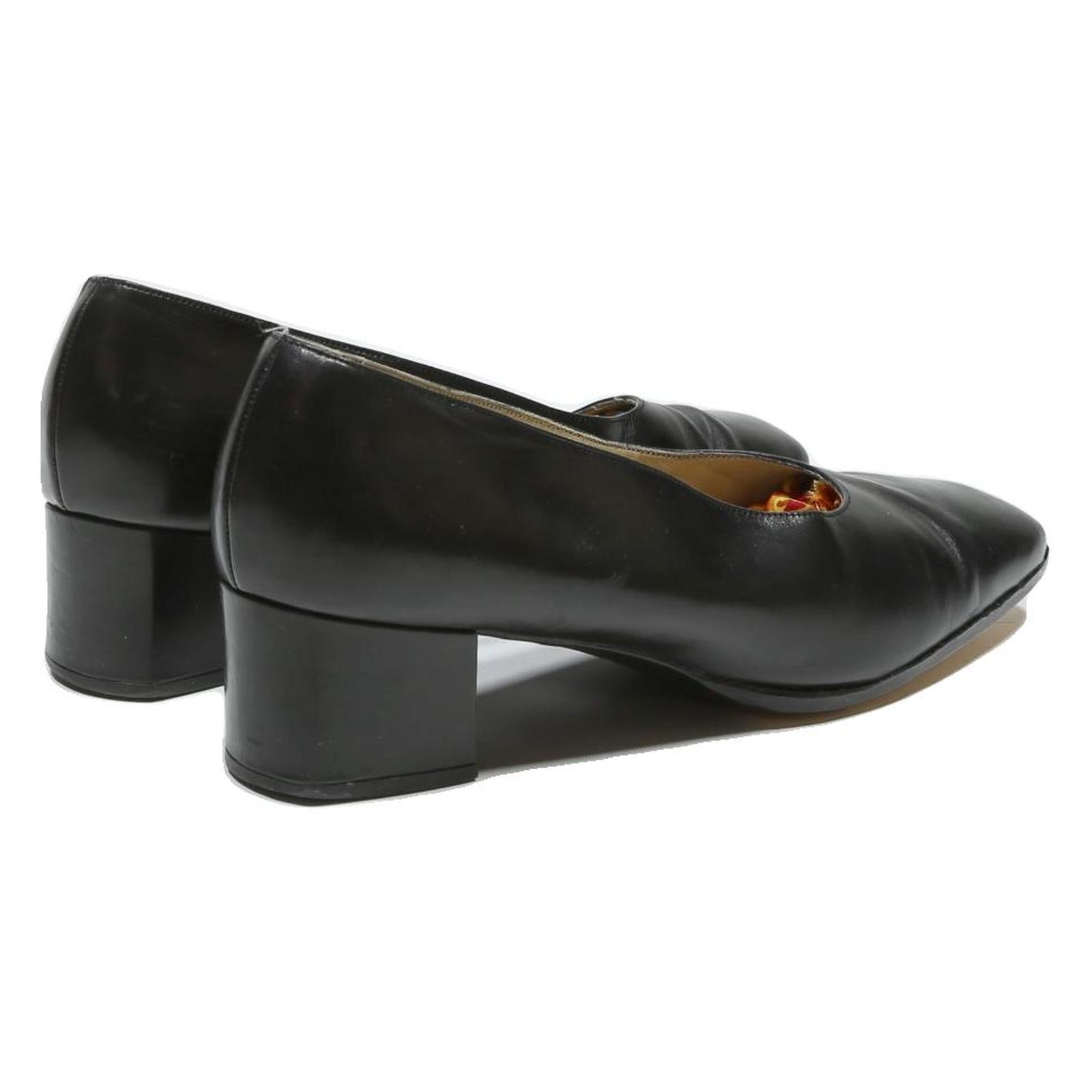 Bally Classic Womens Black Block Pombs del tacón UK 6 Elegantes zapatos formales - Imagen 5 de 6
