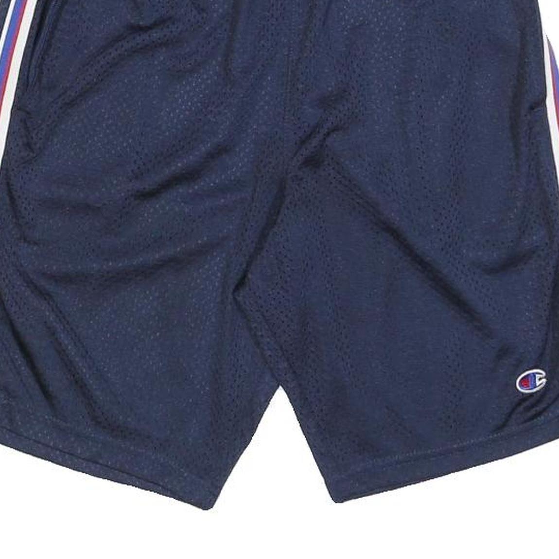CHAMPION Boys Shorts Navy Blue Casual Polyester Blend L W26 Striped Trim - Picture 5 of 6