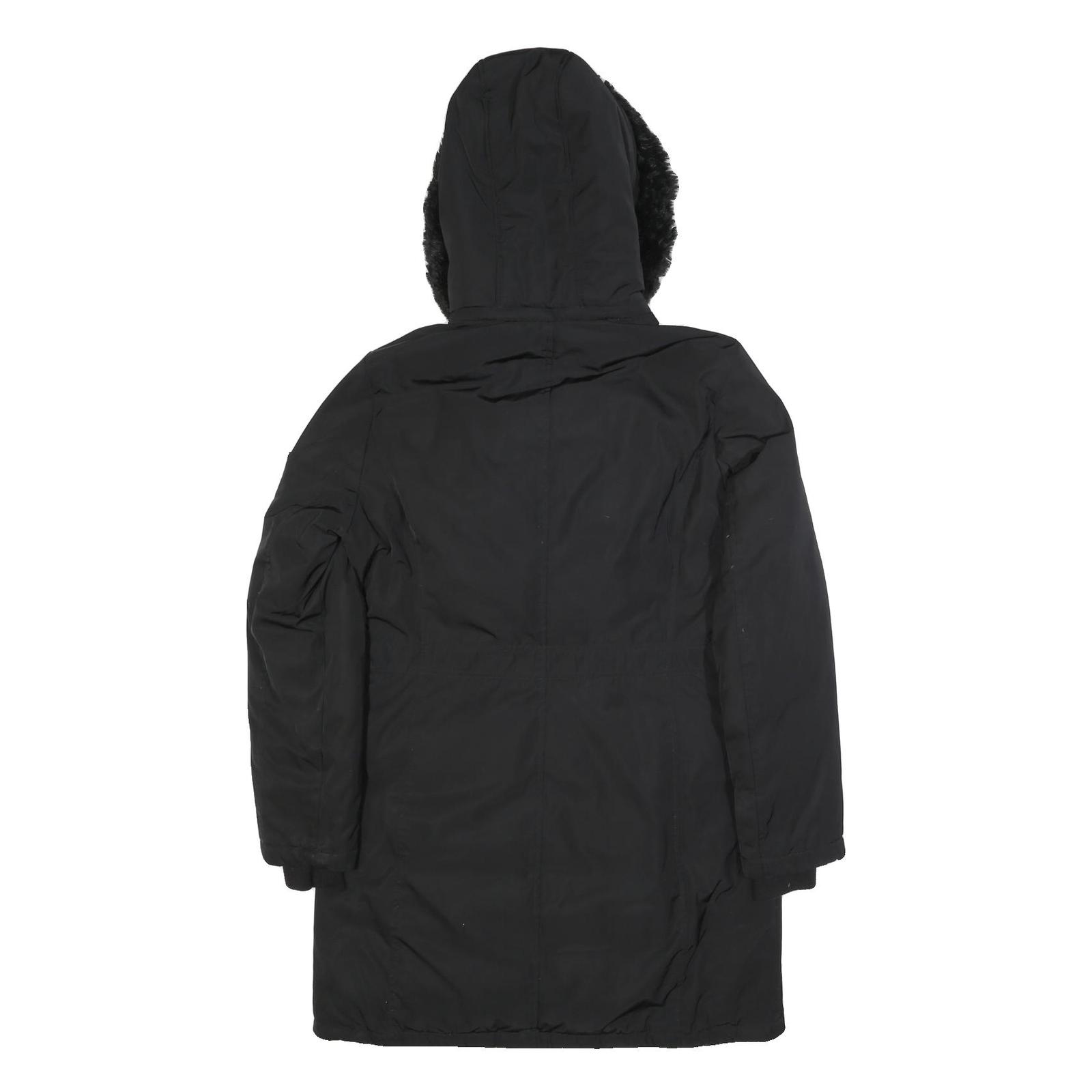 CALVIN KLEIN Womens Black Polyester Parka Jacket S Zip Hooded Casual Warm - Picture 3 of 6