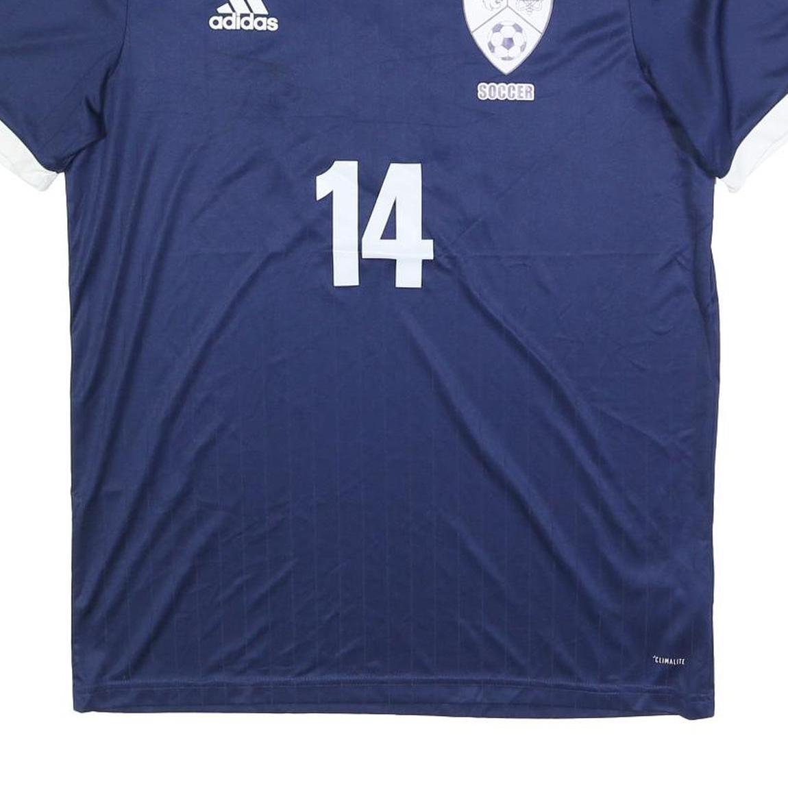 ADIDAS Mens Blue & White Pleasant Hill Soccer Graphic T-Shirt L Short Sleeve - Picture 5 of 6